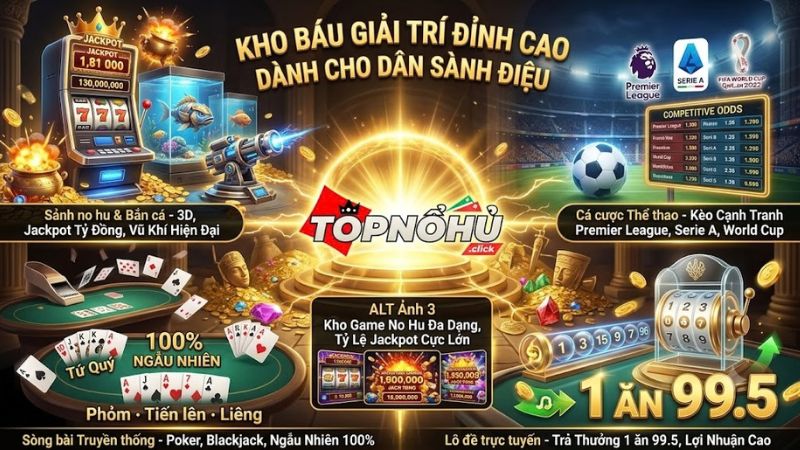 Trải nghiệm kho game no hu đa dạng với tỷ lệ Jackpot cực lớn.