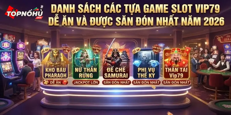 Danh sách các tựa game slot Vip79 dễ ăn và được săn đón nhất năm 2026