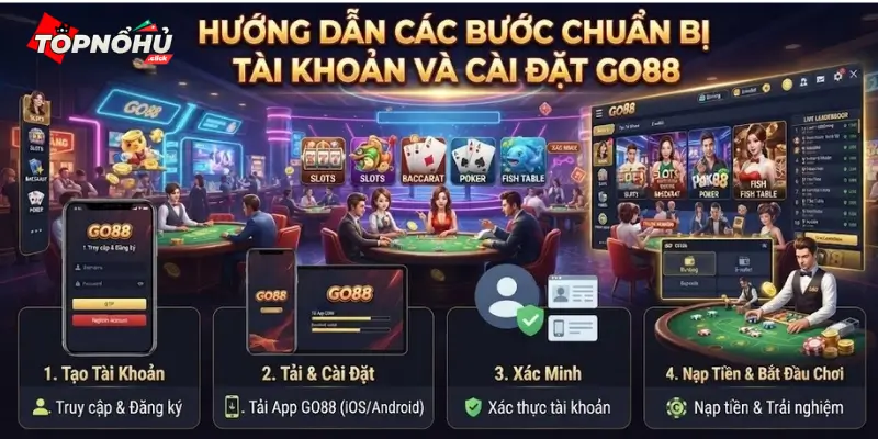 Hướng dẫn các bước chuẩn bị tài khoản và cài đặt GO88