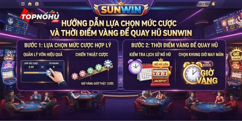 Hướng dẫn lựa chọn mức cược và thời điểm vàng để quay hũ Sunwin