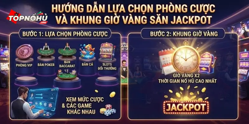 Hướng dẫn lựa chọn phòng cược và khung giờ vàng săn Jackpot