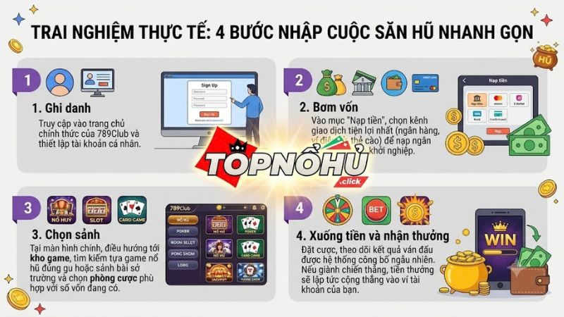 Hướng dẫn tân thủ 4 bước tham gia quay hũ tại 789Club