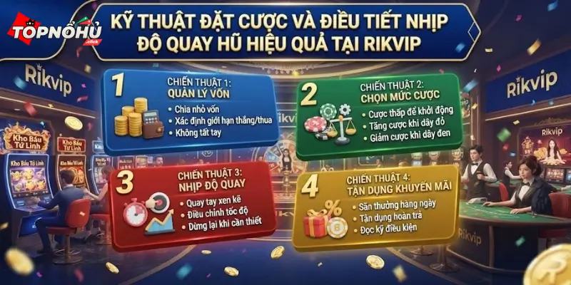 Kỹ thuật đặt cược và điều tiết nhịp độ quay hũ hiệu quả tại Rikvip